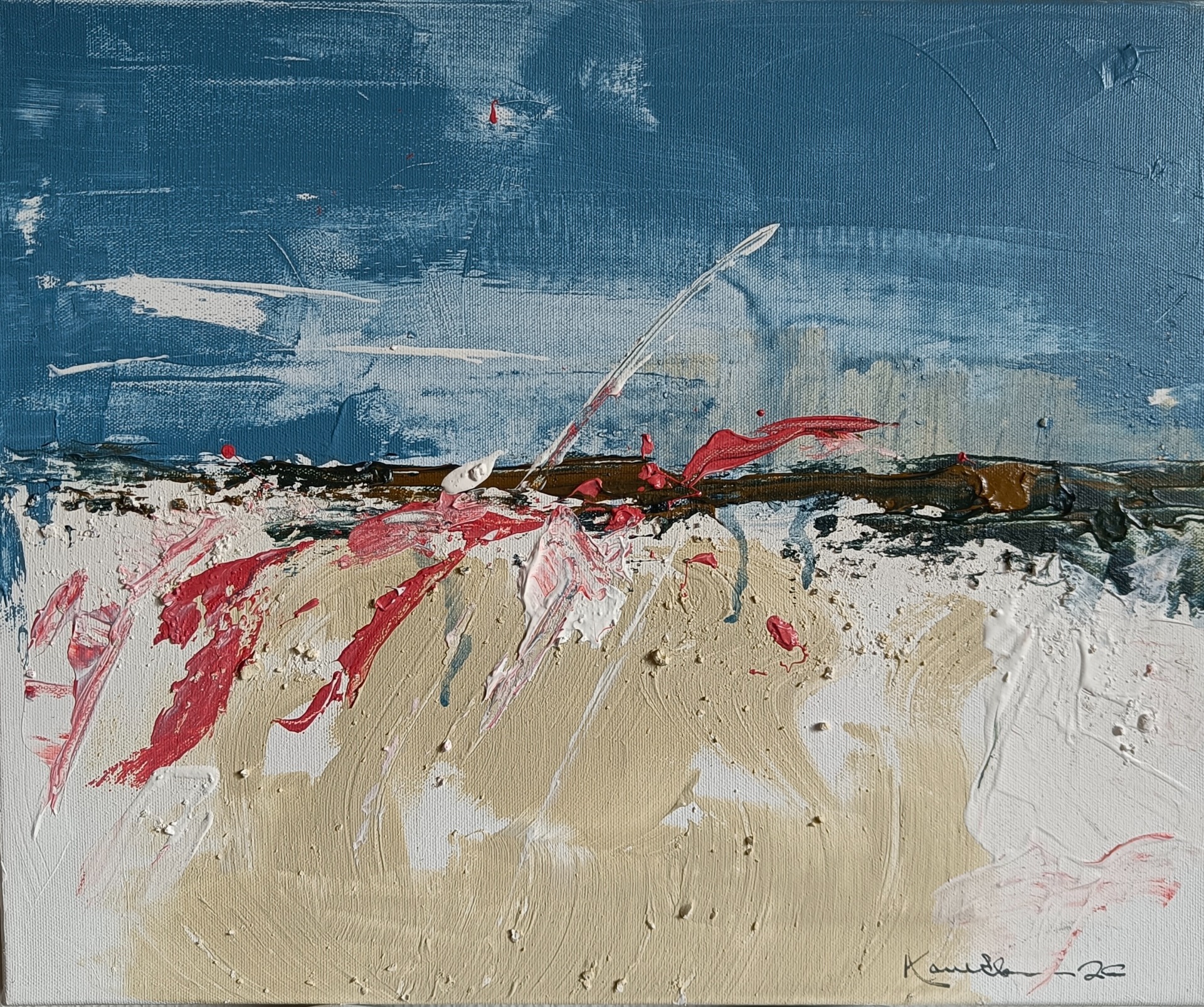 Punaista (40x40) (Teos saanut uuden kodin)